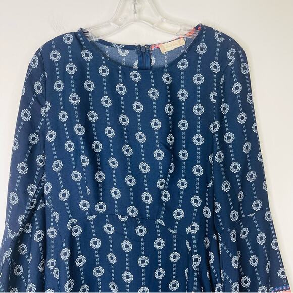 Altar’d State blue pink white floral boho midi dress small - Picture 2 of 8